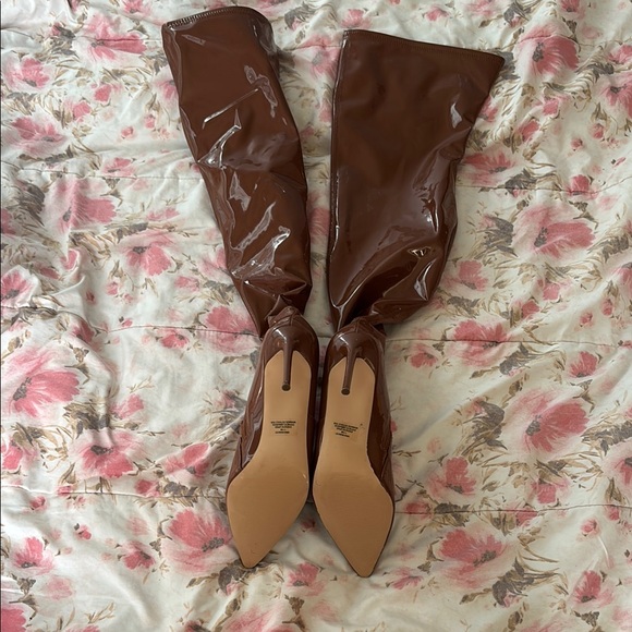 Steve Madden Brown Over-the-Knee Boots with Stiletto Heels - Picture 4 of 6